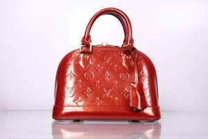 Louis Vuitton Alma BB Vernis Cherry Red Handbag